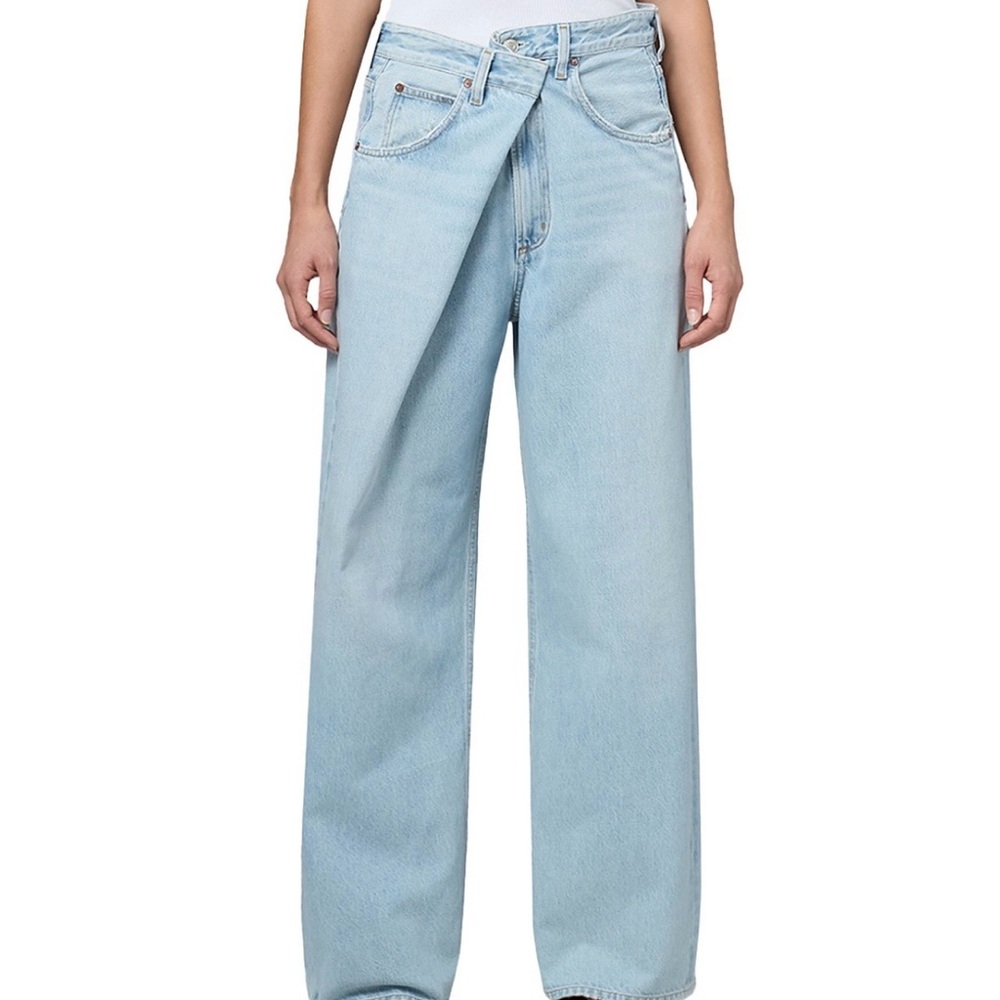 Agolde Light Wash Wide-Leg Jeans
